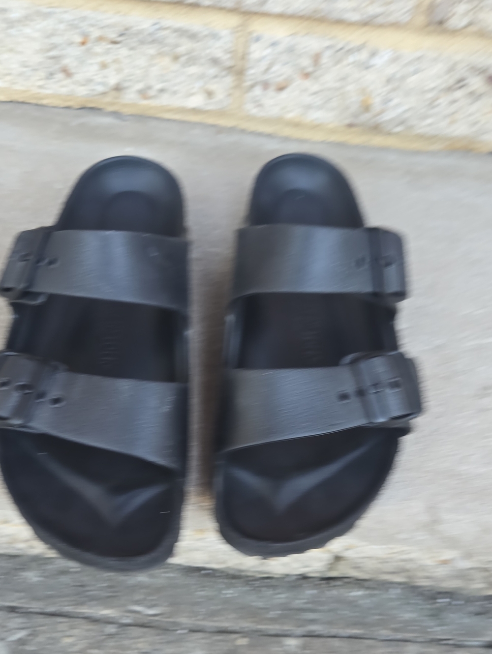 Birkenstock Black Two-Strap Slide Sandals